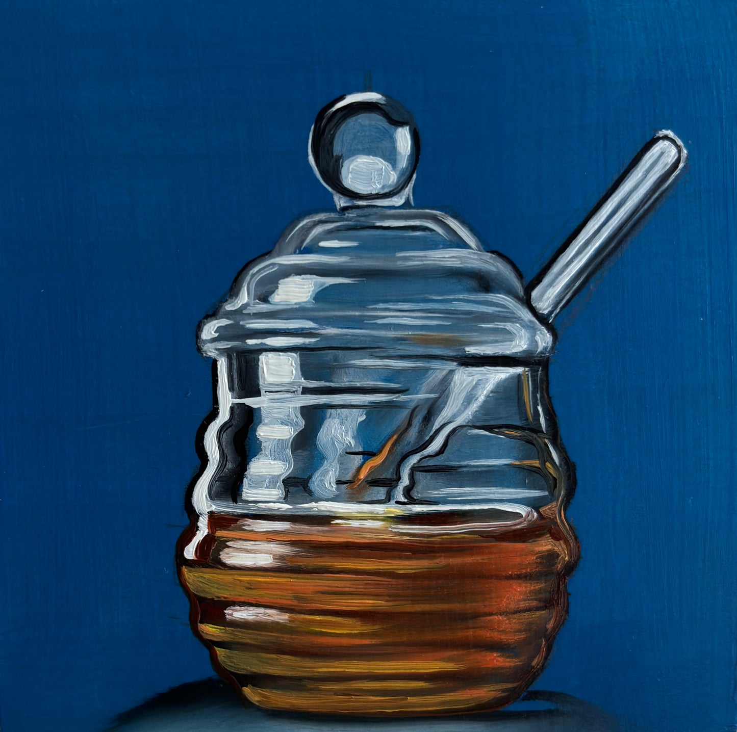 Honey Jar on Blue - 4x4 Original