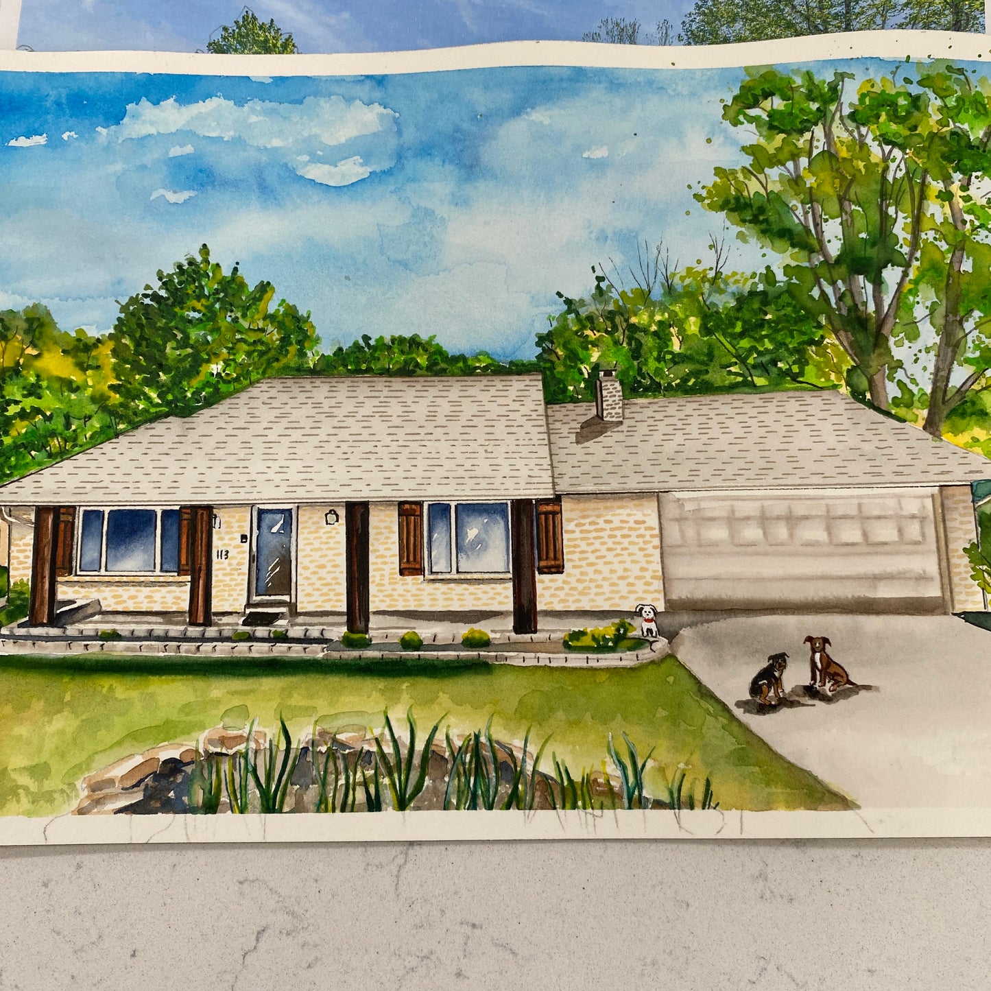 CUSTOM Home Watercolor Painting - 8x10 inches