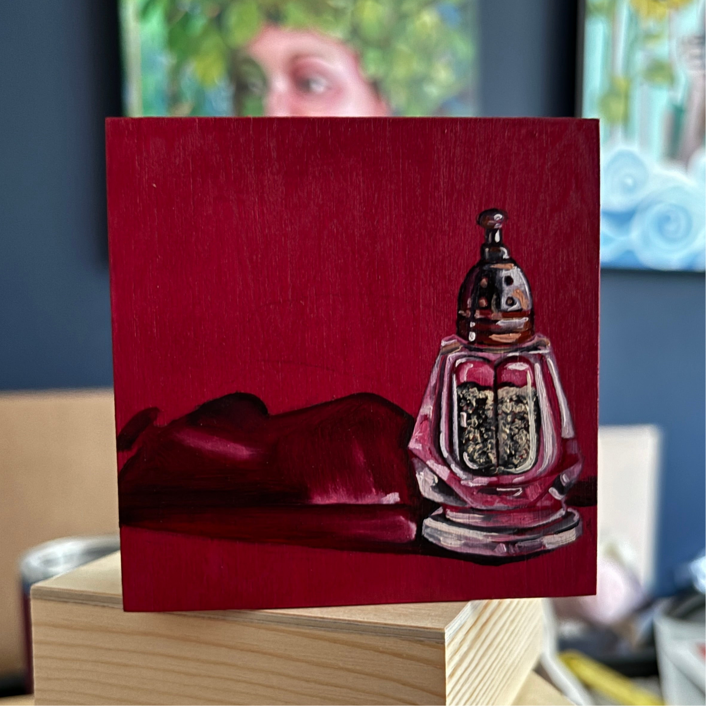 Pepper on Red - 4x4 Original