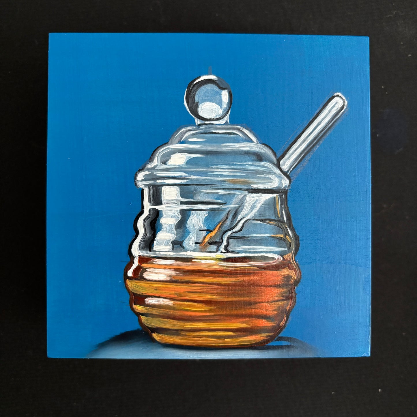 Honey Jar on Blue - 4x4 Original