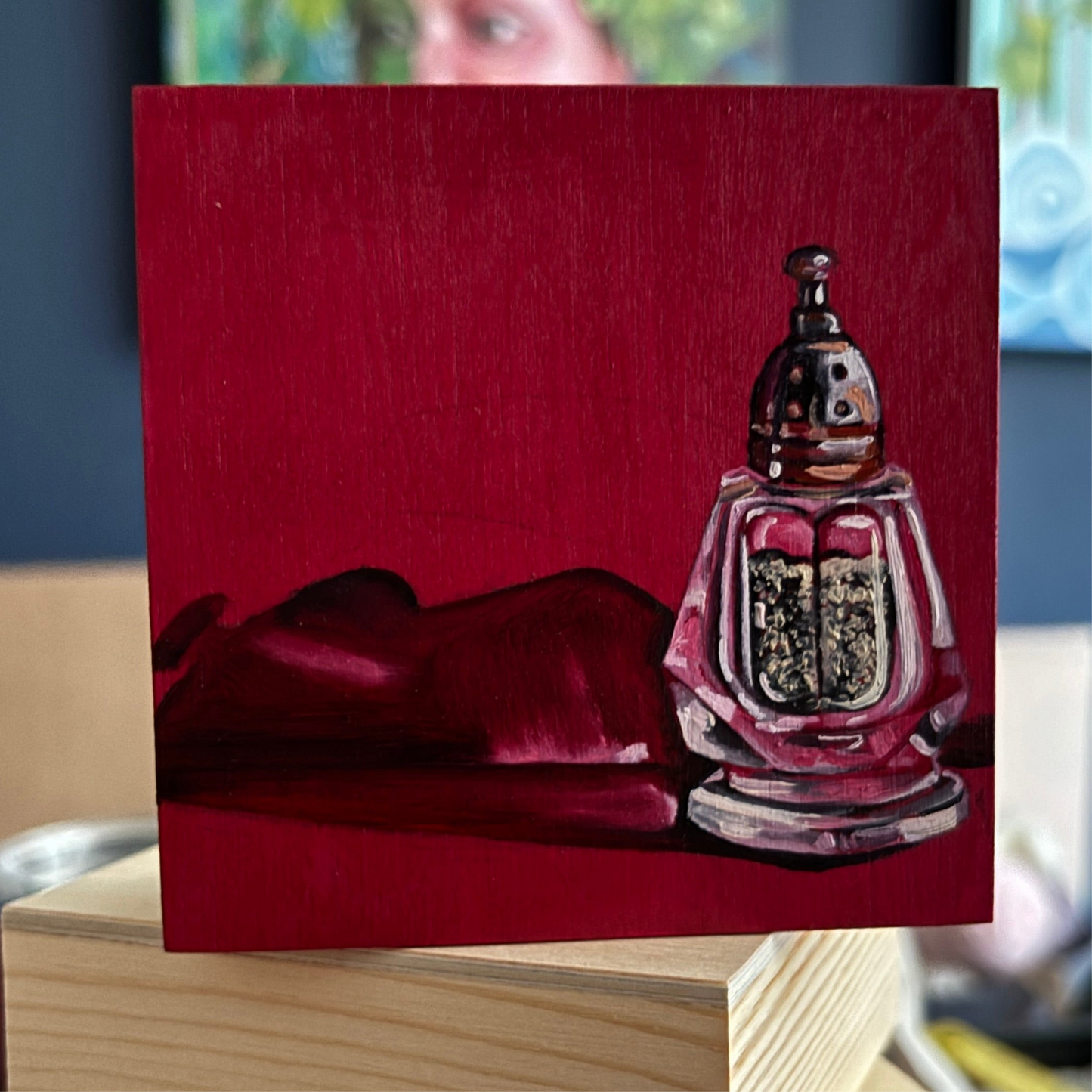 Pepper on Red - 4x4 Original