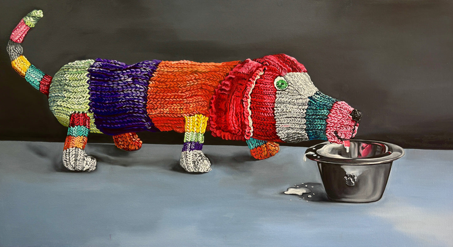 Yarn Dog - Original 24x36