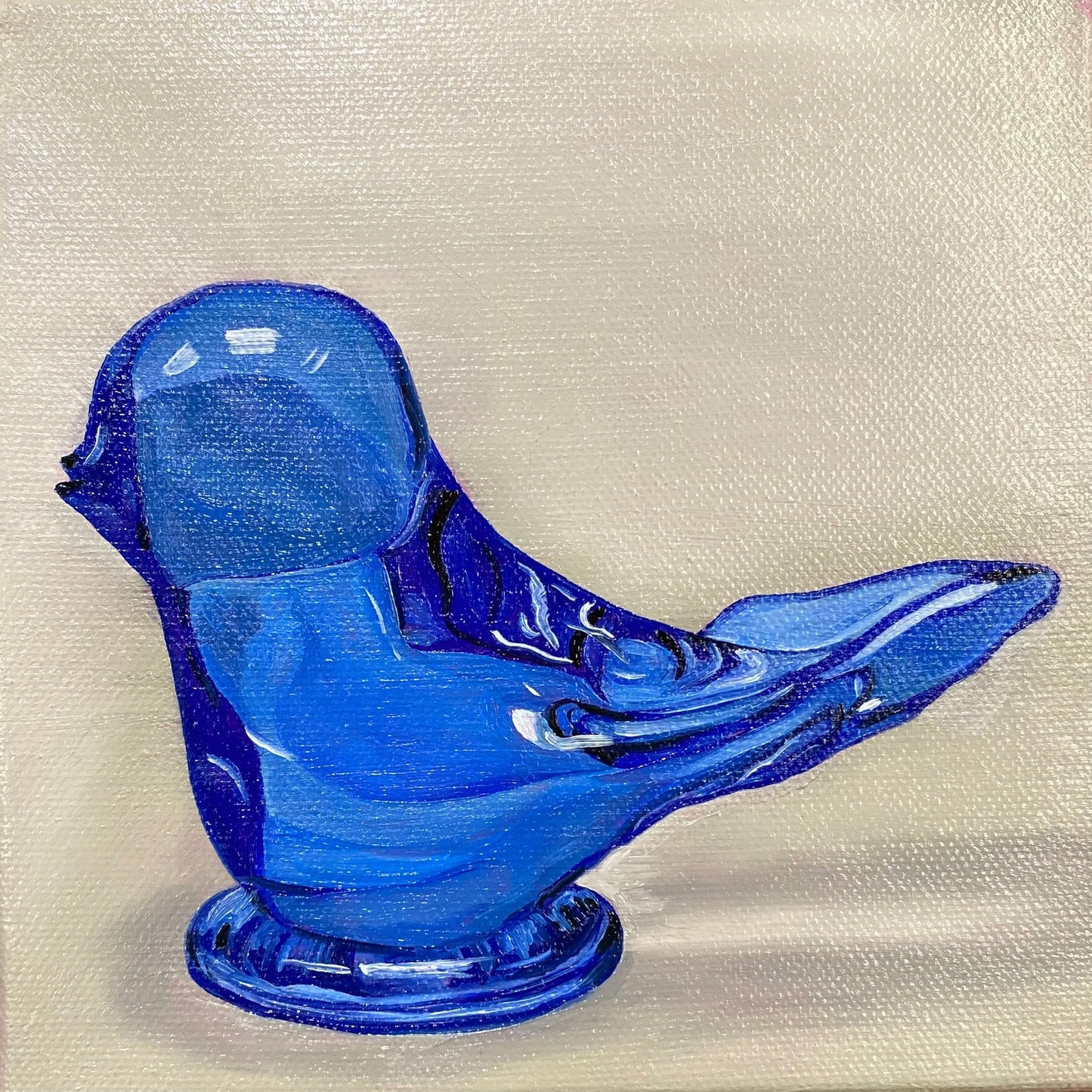 Blue Bird - Print 8x8 inches Framed