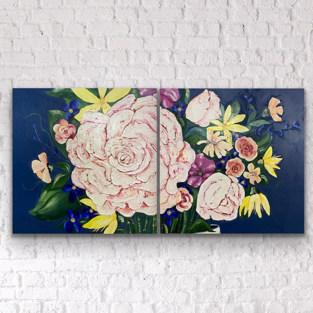 Colorful Bouquet - ORIGINAL 36x36 inches each