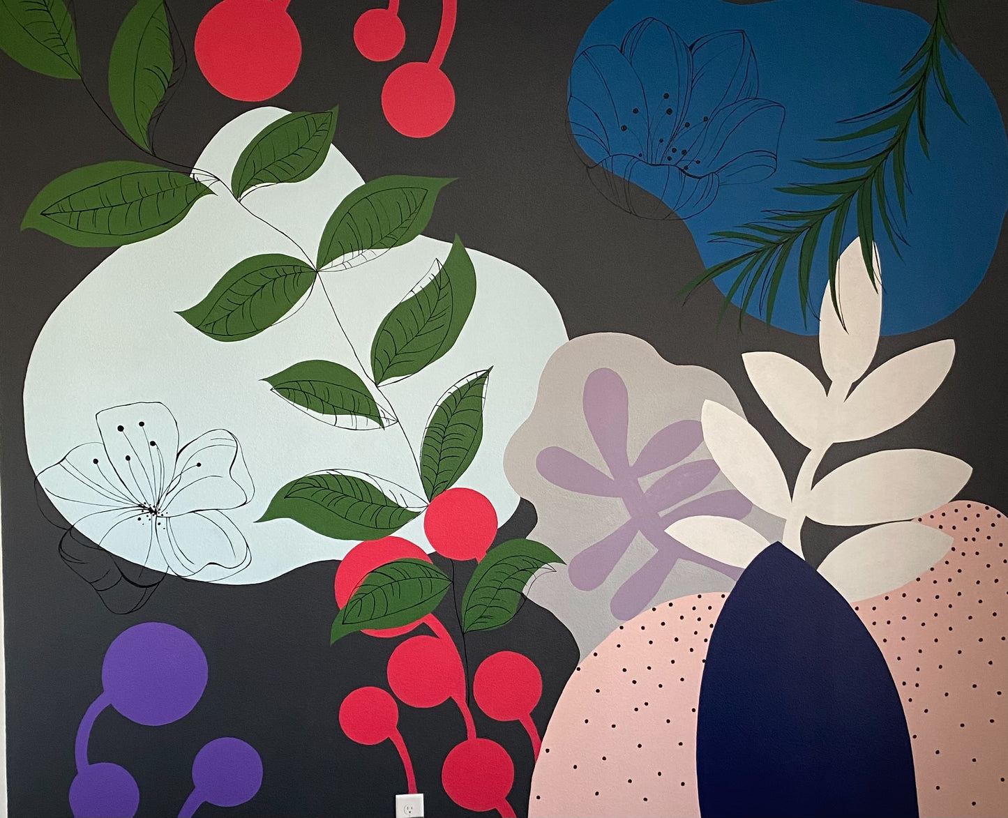 Floral Wall Mural - 10x12 feet