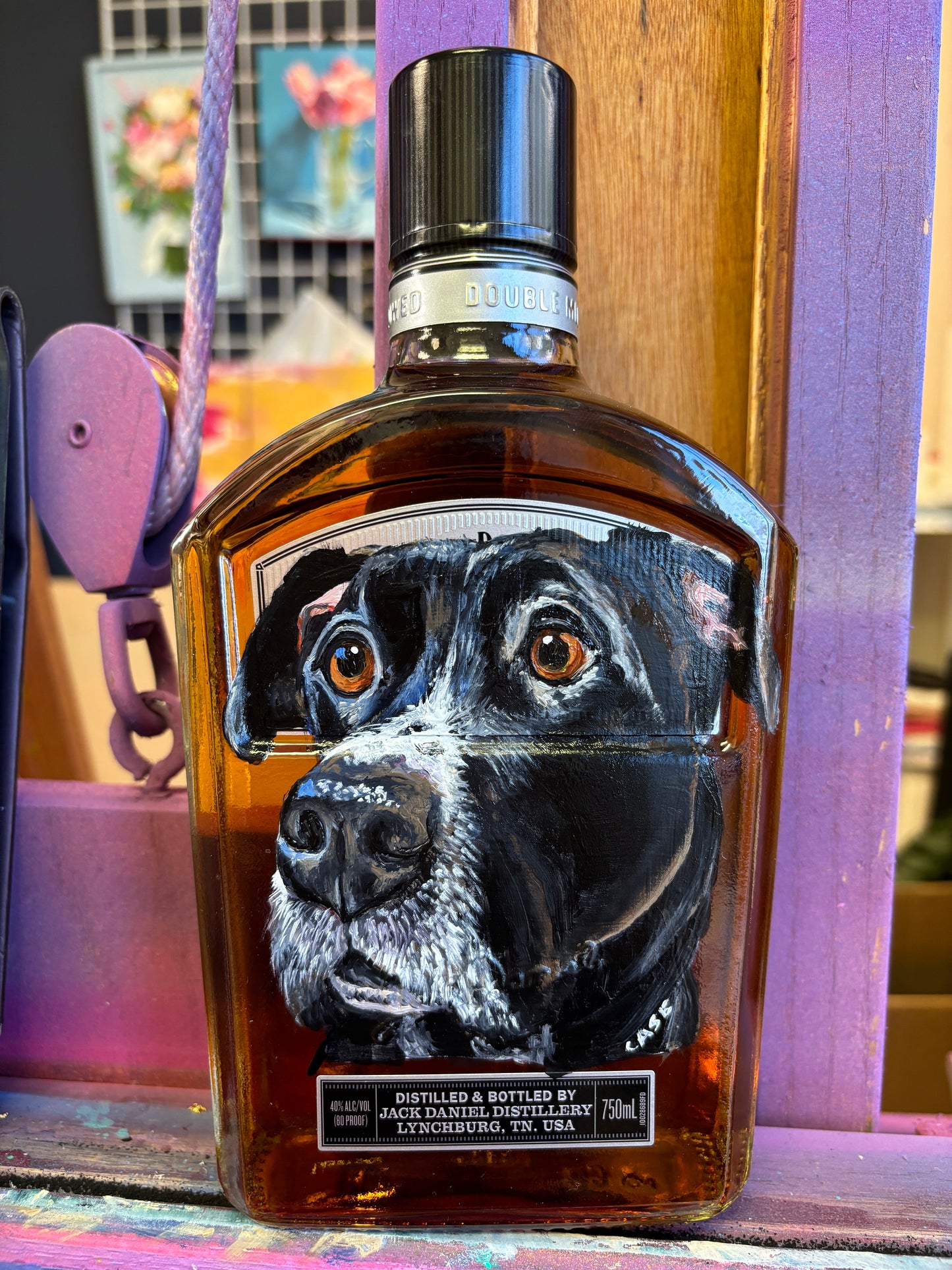 Custom Pet Portrait Liquor Bottle Gift