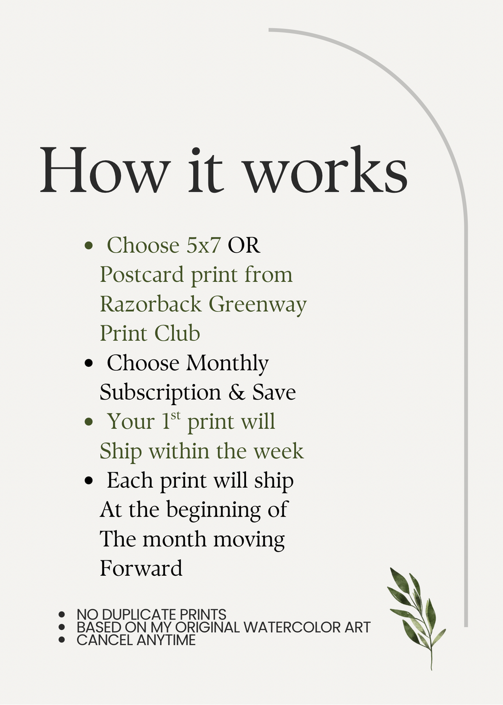 5x7 Razorback Greenway Print Club