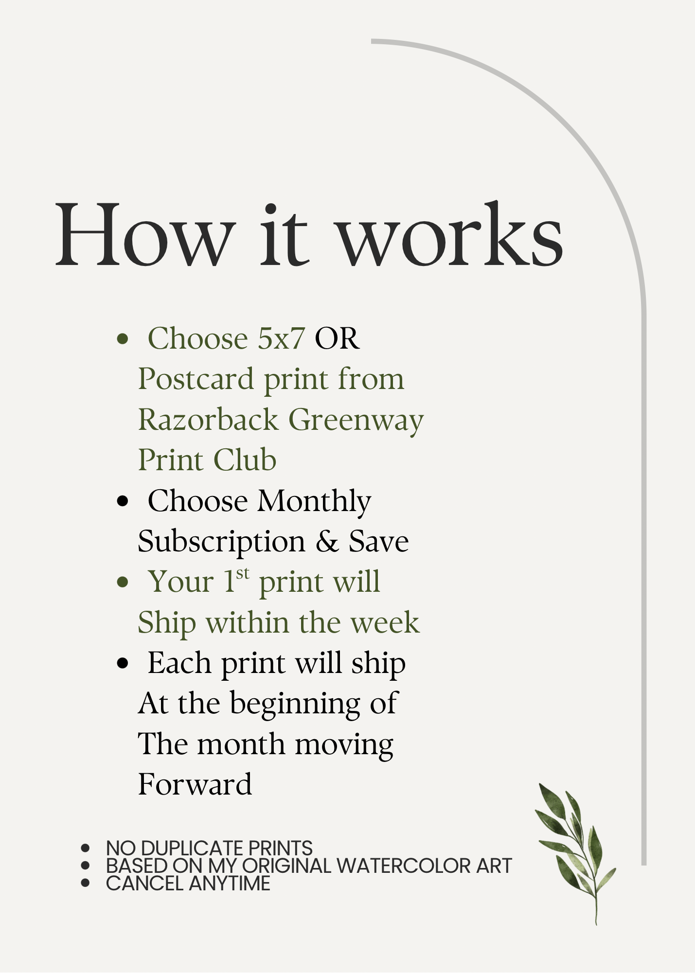 POSTCARD Razorback Greenway Print Club