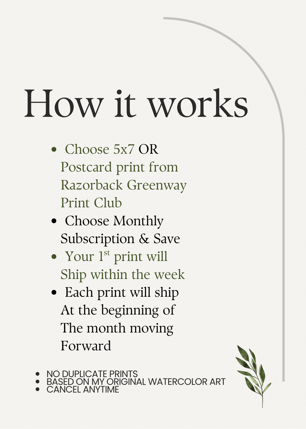 5x7 Razorback Greenway Print Club