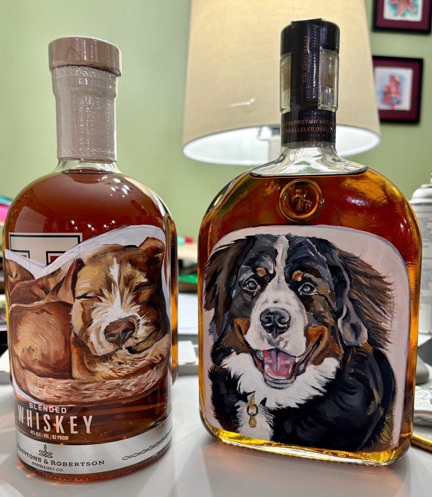 Custom Pet Portrait Liquor Bottle Gift