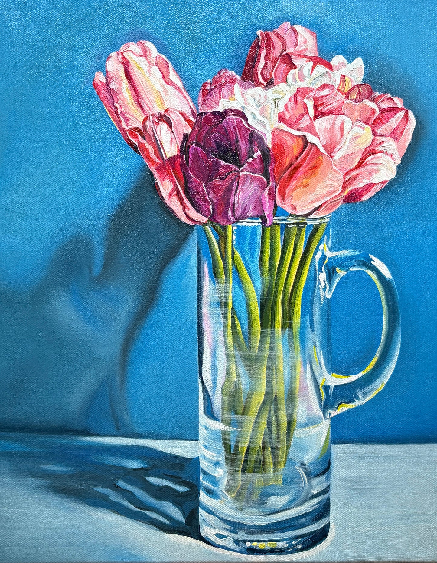 Pitcher of Tulips - ORIGINAL 11x14