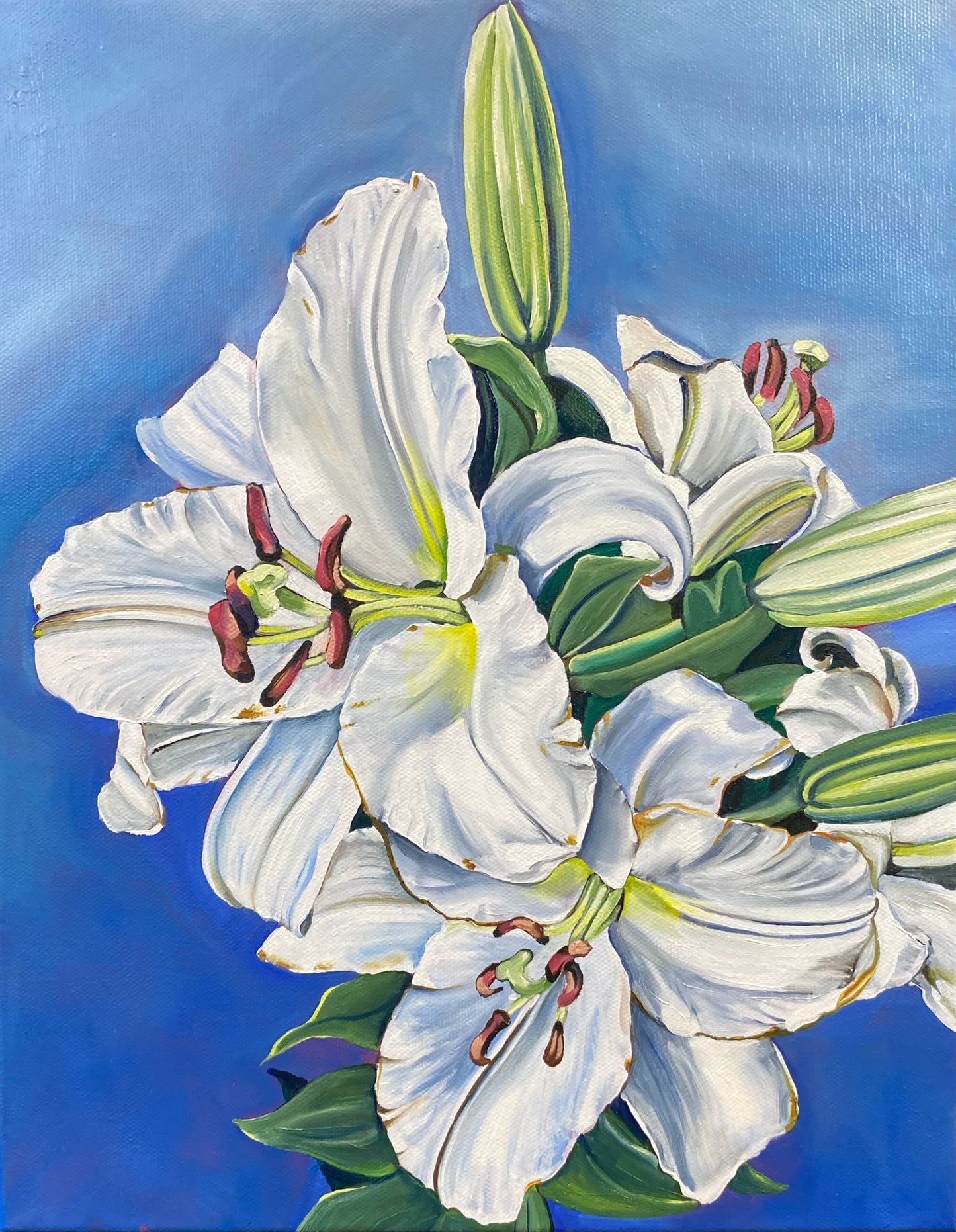 Cool Lilies - ORIGINAL 11x14 inches