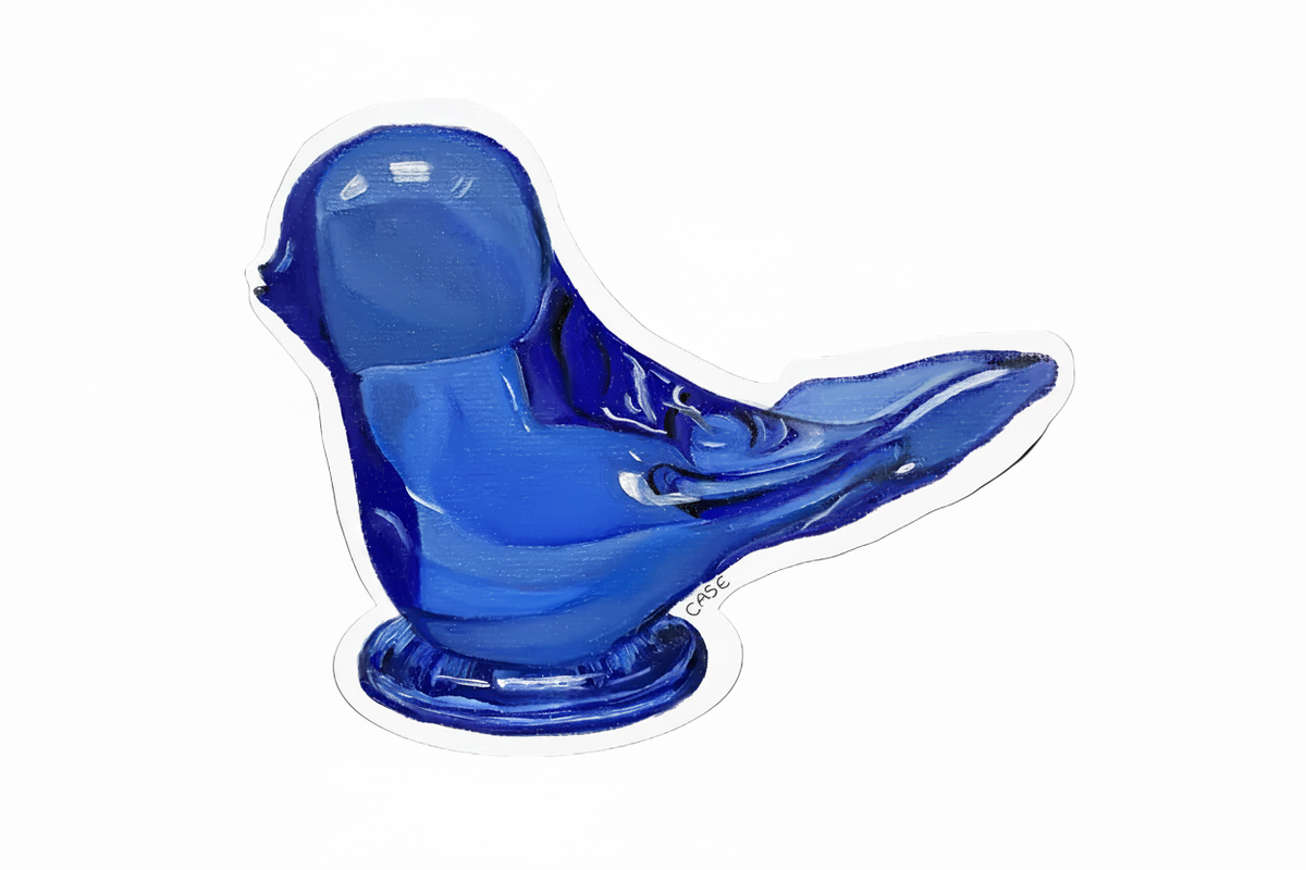Glass Blue Bird Sticker