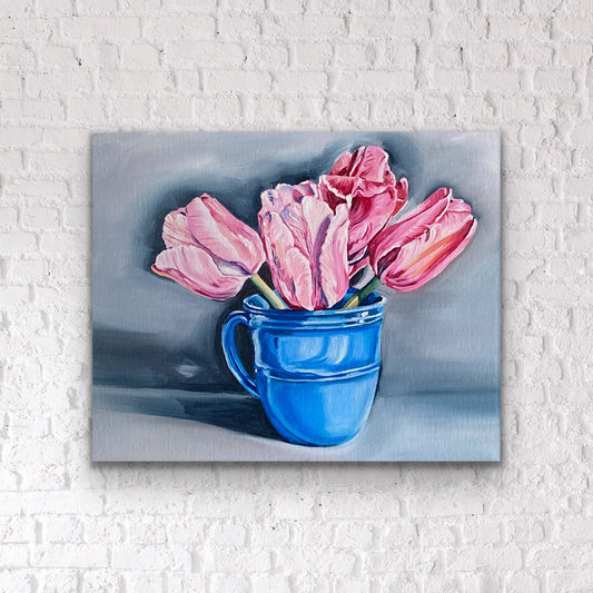 Pink Tulips - 11x14 Canvas Print