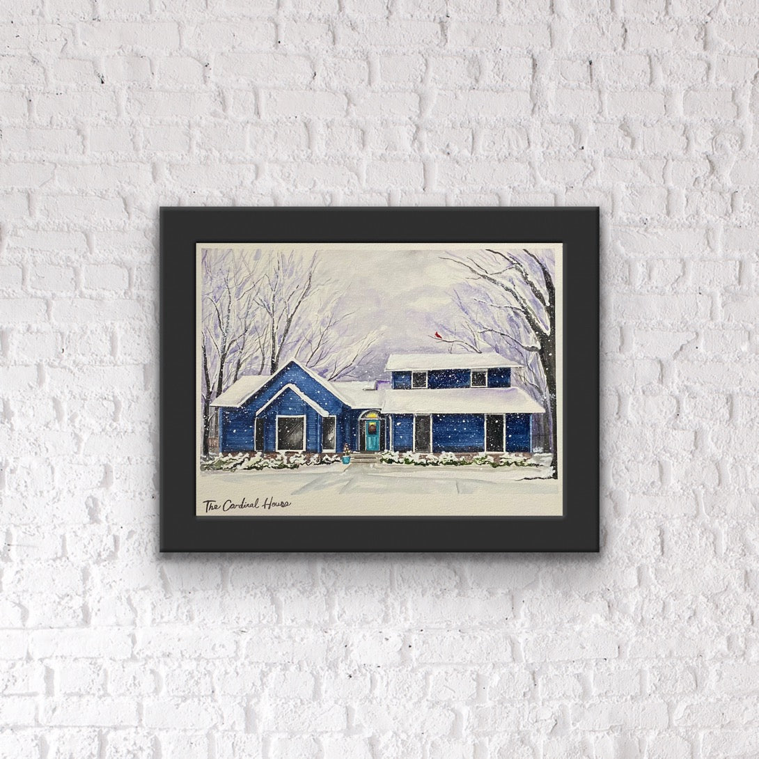 Home Watercolor Painting - 11x14 inches Framed