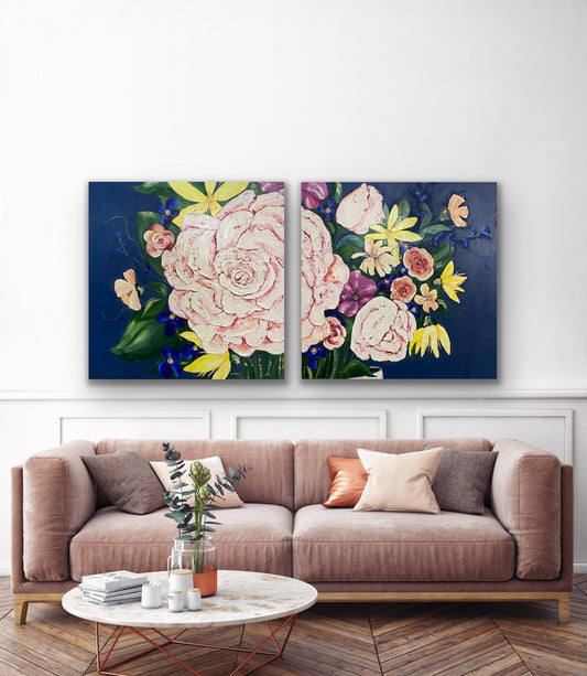 Colorful Bouquet - ORIGINAL 36x36 inches each