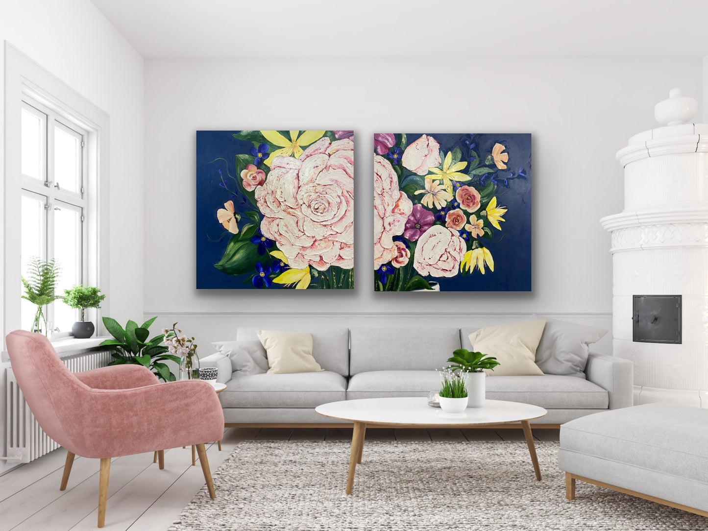 Colorful Bouquet - ORIGINAL 36x36 inches each