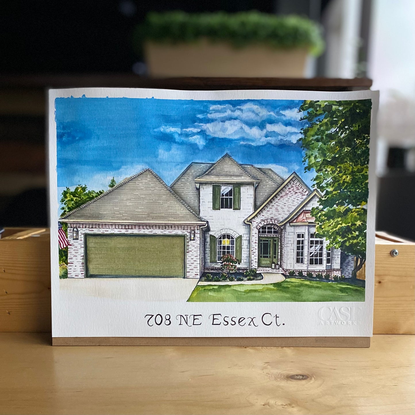 Home Watercolor Painting - 11x14 inches NOT Framed