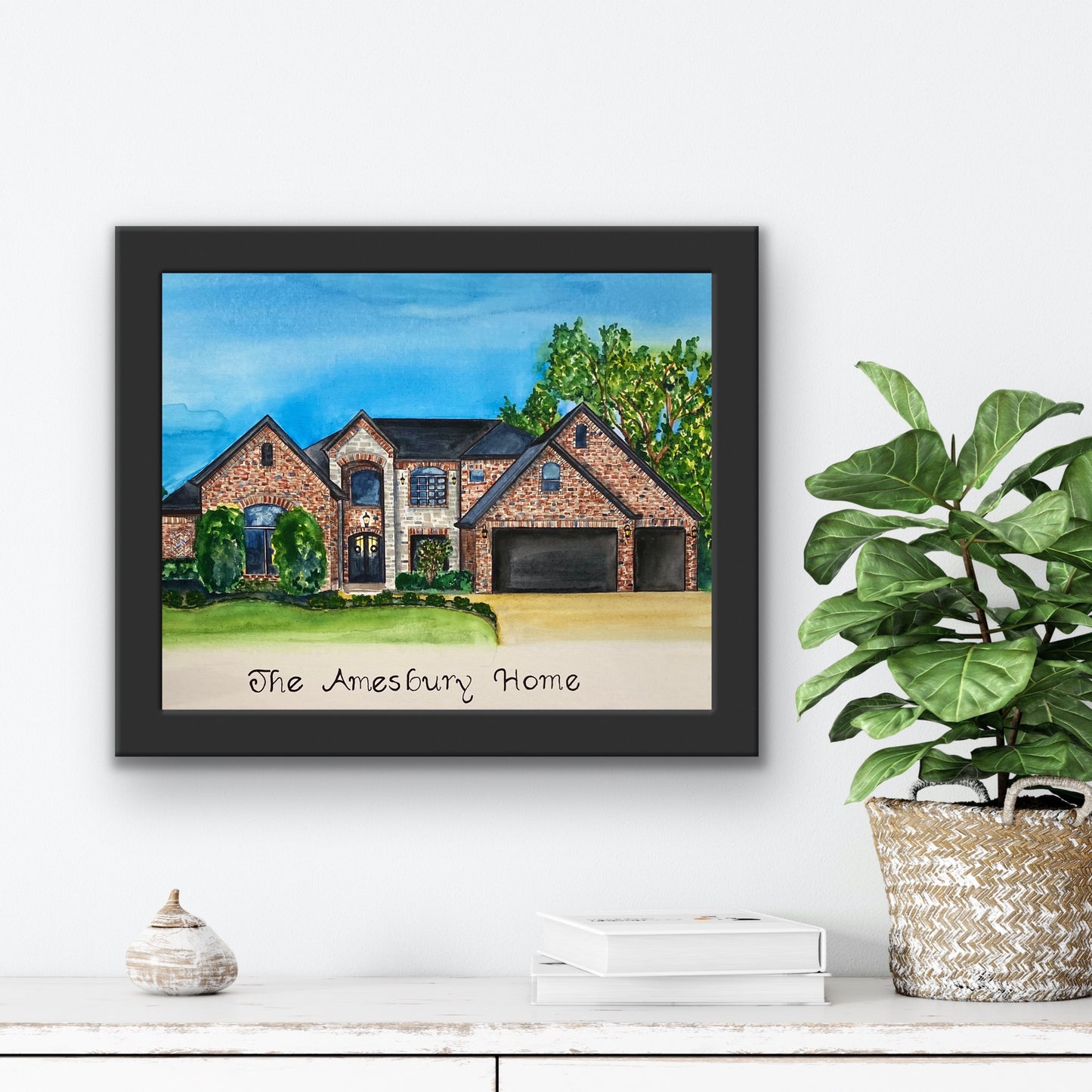 Home Watercolor Painting - 11x14 inches Framed