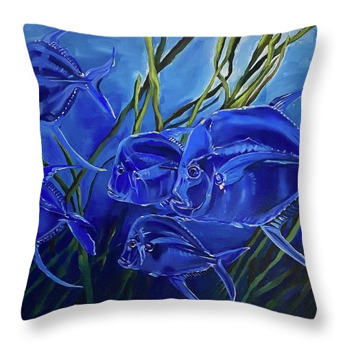 Blue Fish - Throw Pillow