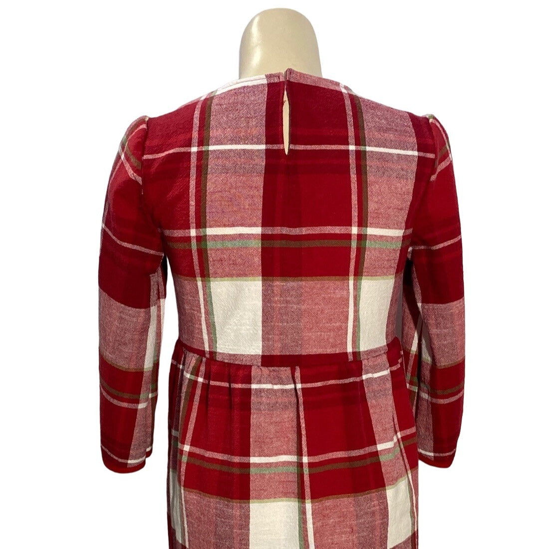 Womens M L Dress REFASHION Plaid Midi Pocket