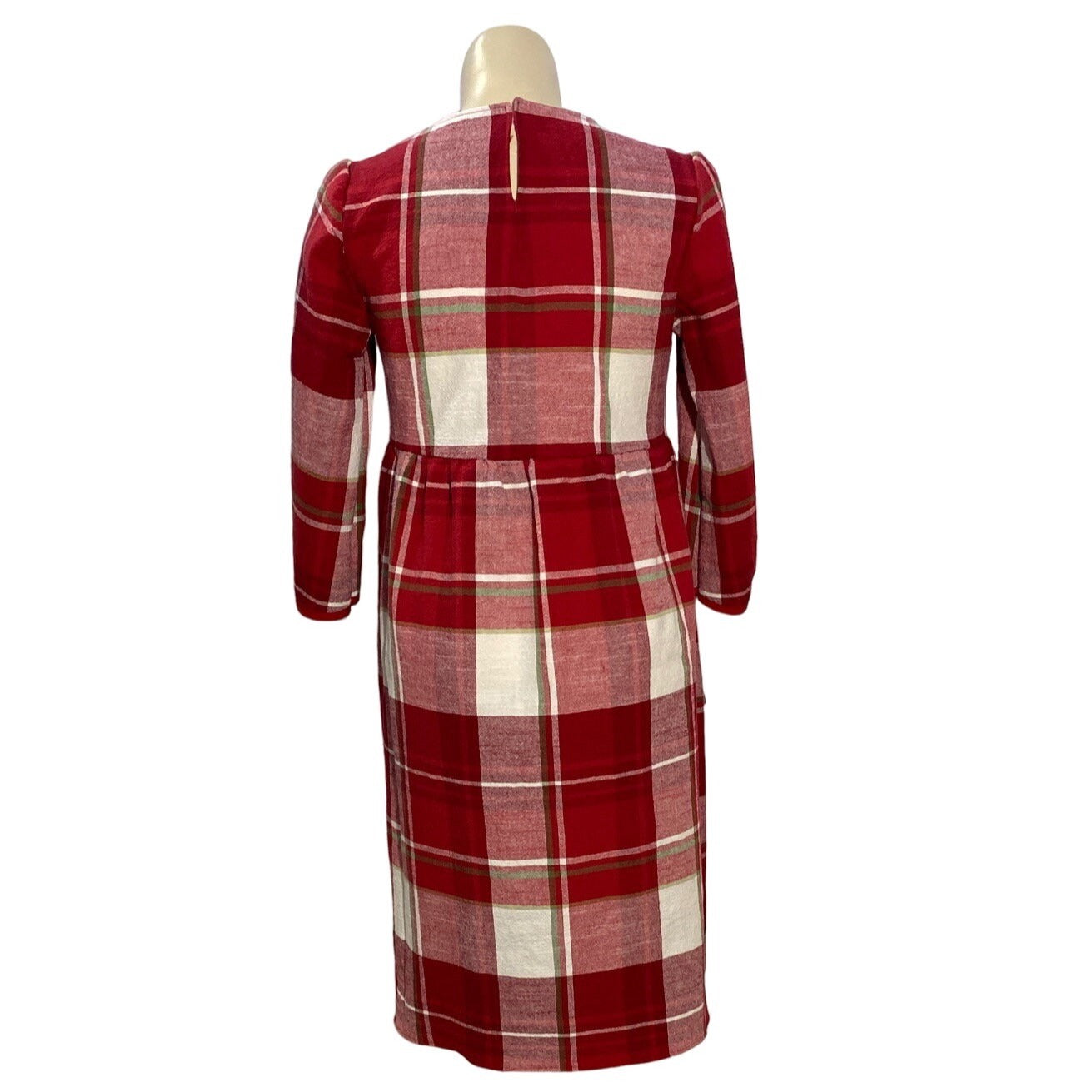 Womens M L Dress REFASHION Plaid Midi Pocket